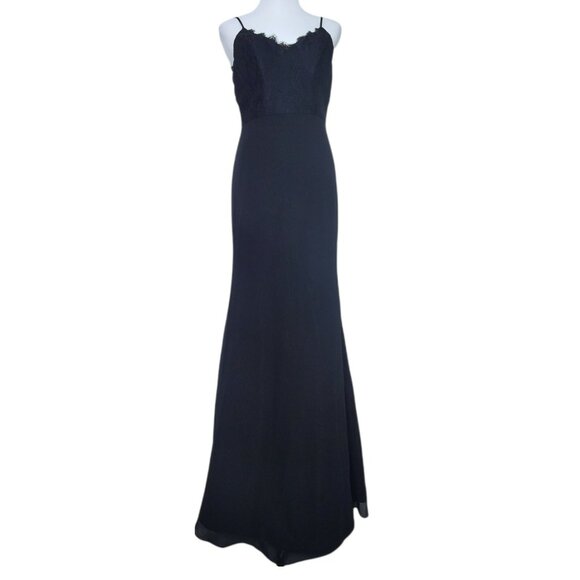 Chic Black Backless Lace Dress - Picture 2 of 12